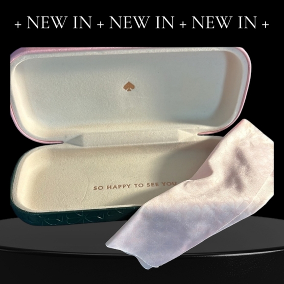 Kate Spade Eyeglasses "So Happy To See You" Case with Dust Cloth NWOT - Picture 5 of 8